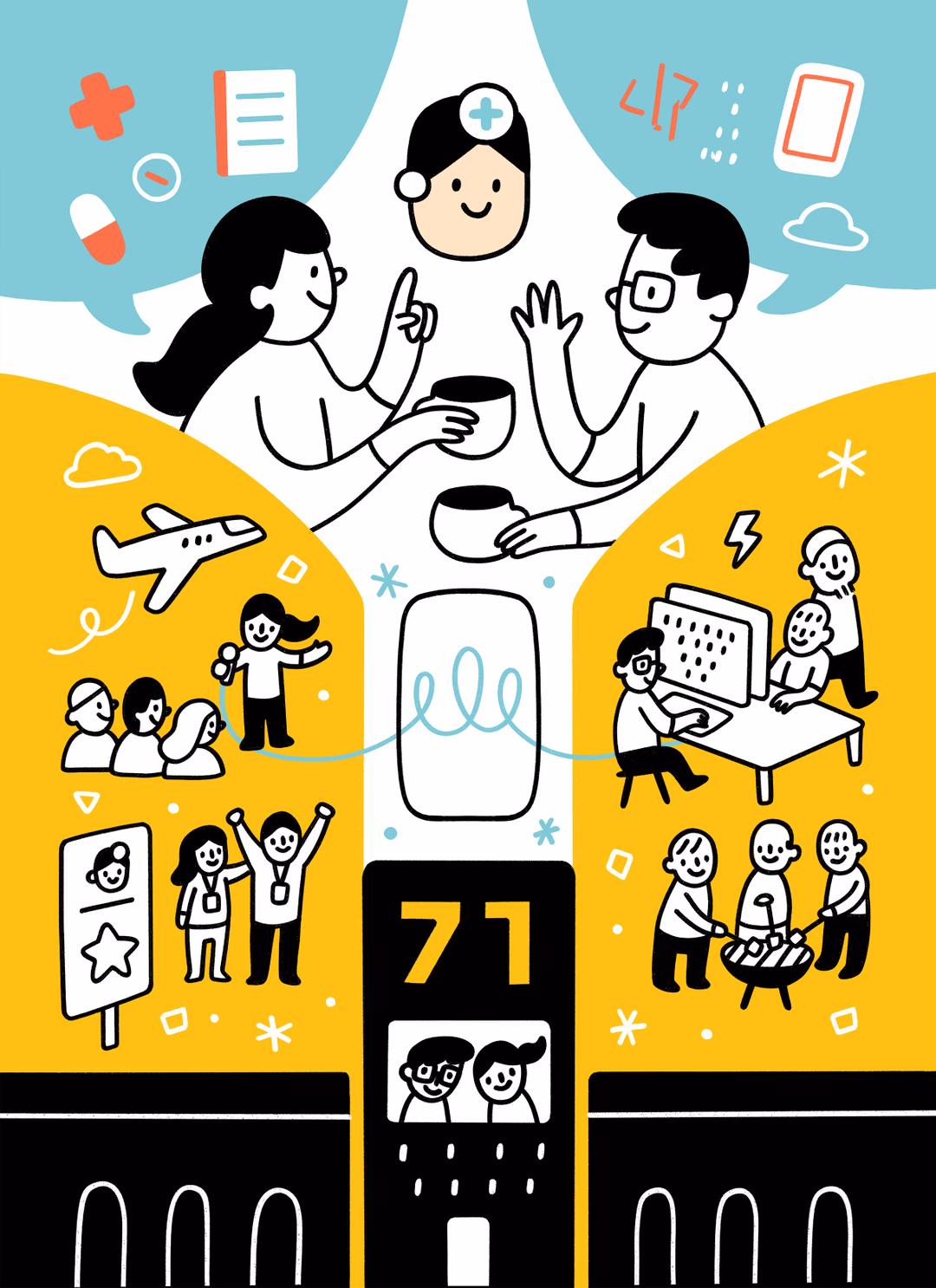 Bot MD founders working on weekend project