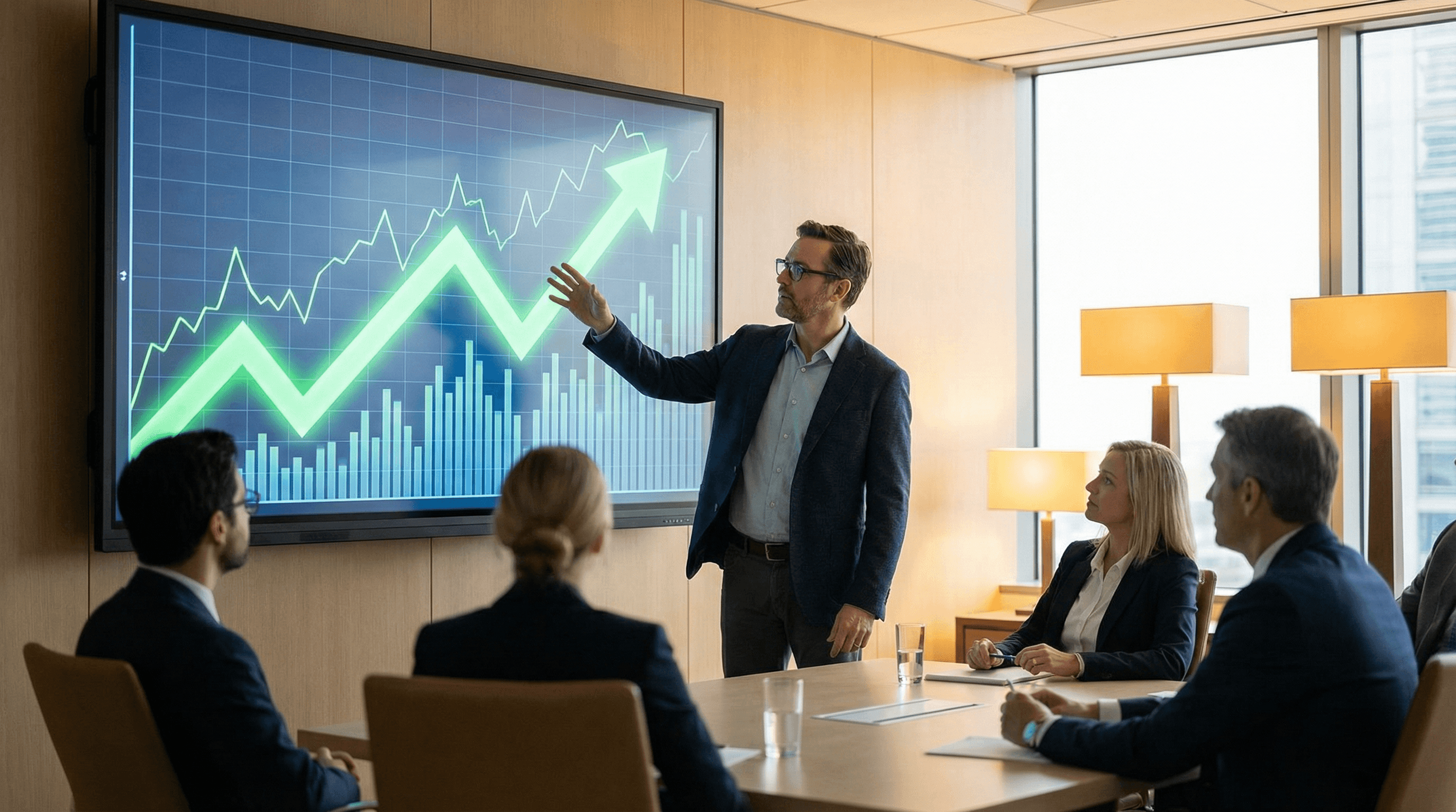 Hospital revenue growth charts and analytics dashboard