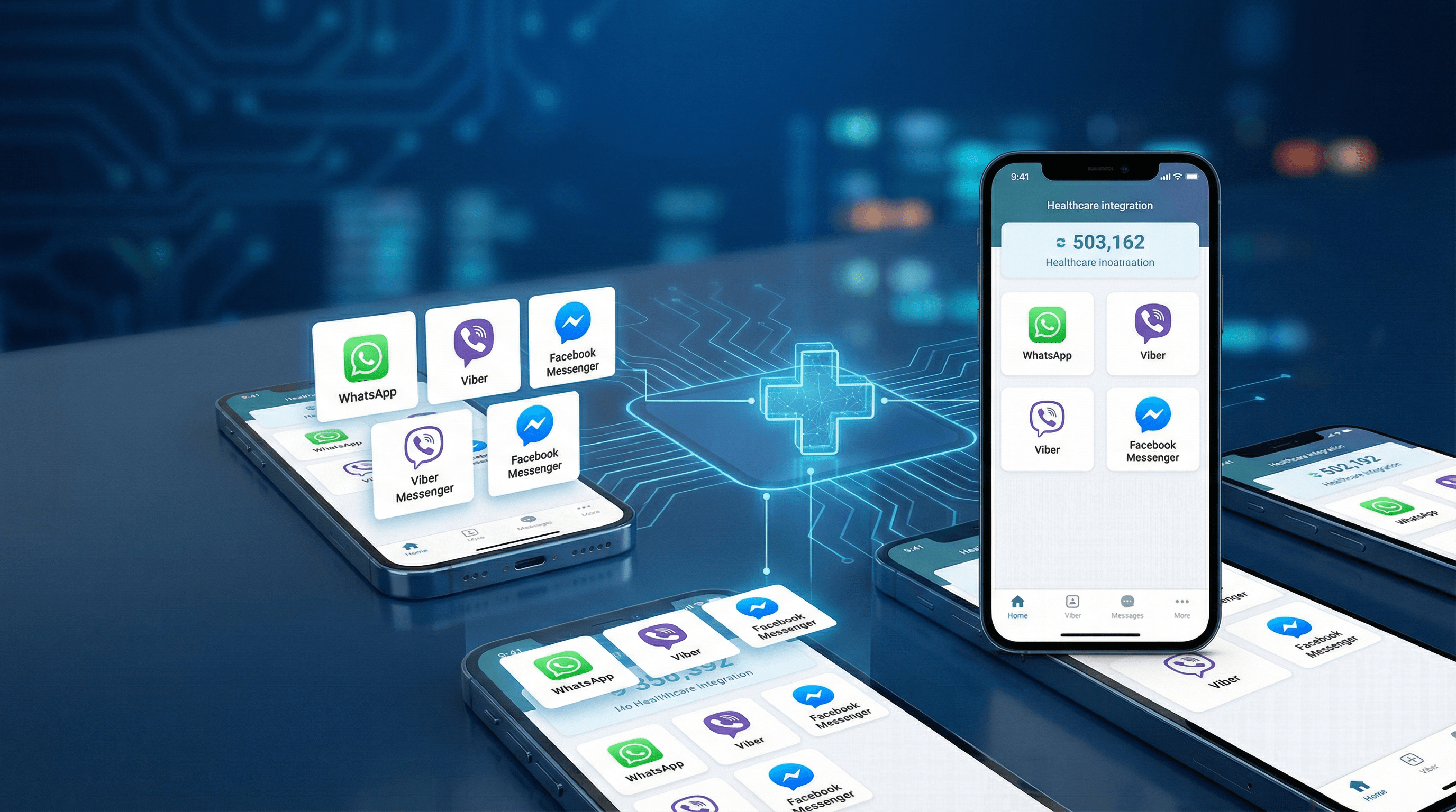 Healthcare chatbot integration across WhatsApp Viber and Messenger platforms